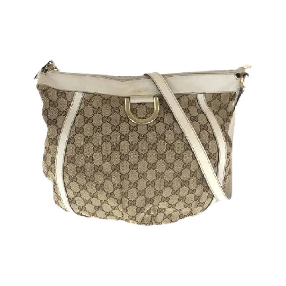 Gucci Vintage - Pre-owned Abbey GG Canvas Läder Axelremsväska Vintage - Dam - ONE Size - Läder