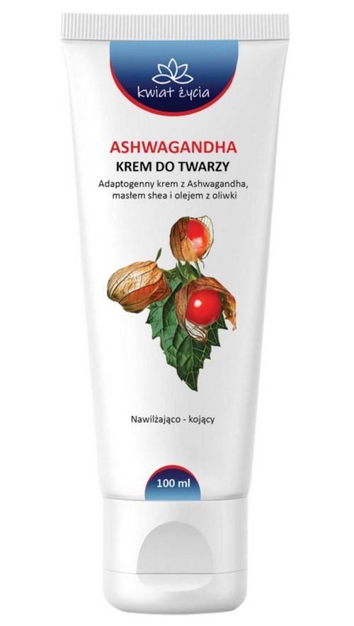 KWIAT ŻYCIA - Krem do twarzy adaptogenny z ashwagandhą, masłem shea i olejem z oliwki 100ml