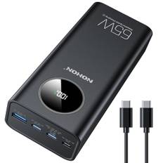 NOHON Powerbank 65 W snabbkraftbank: 2 6 800 mAh laddare PD/QC3.0 Externt batteri med LED-skärm, dubbel USB C Input & Output, 4 portar batteripaket kompatibel med iPhone 16 15 14 13 12 11 Mini Pro Max