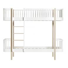 Oak Bunkbed Wood with Front Ladder 90x200cm