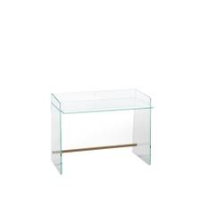Glas Italia - PIR01 Pirandello Desk, Extralight transparent glass, Footrest: Natural ash - Skriveborde - Jasper Morrison - Gennemsigtig - Glas/Træ