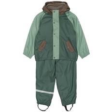 Mikk-Line Regntøj m. Seler m. Fleece - PU - Balsam Green - Mikk-Line - 1½ år (86) - Regntøj