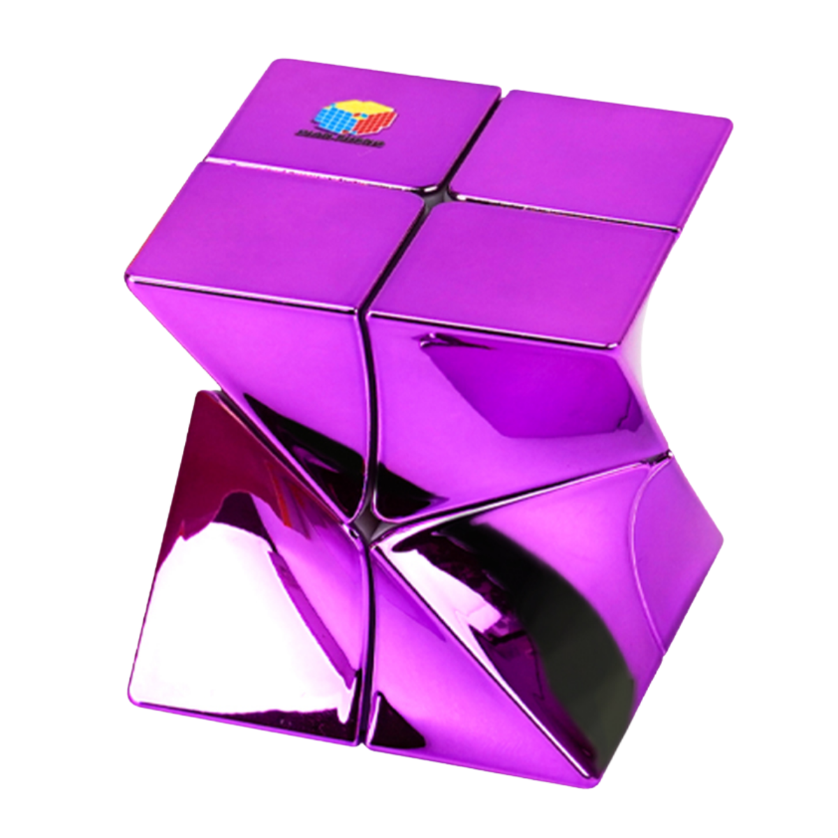 DianSheng Twisted 2x2 Cube Stickerless Plated Fuchsia Purple (Electroplated Metallic Finish) - Rubiks Kub