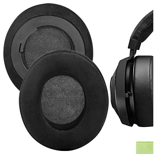 Geekria Komfort Velour Öronkuddar för Razer Kraken Stormtrooper Edition, Kraken Pro V2 PewDiePie Limited Edition, Kraken Pro V2, Kraken 7.1 V2, Kraken 7.1 ChromaV2 Hörlurar Öronkuddar (Svart)