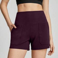 4" FeatherFit™ Yoga-stil shorts med hög midja Loose Fit Pocket Light Support Low Impact Yoga Studio Gym Daglig Sommar - Bold Plum (L,M,S,XL,XS,XXL,XXS,XXXL,XXXXL)