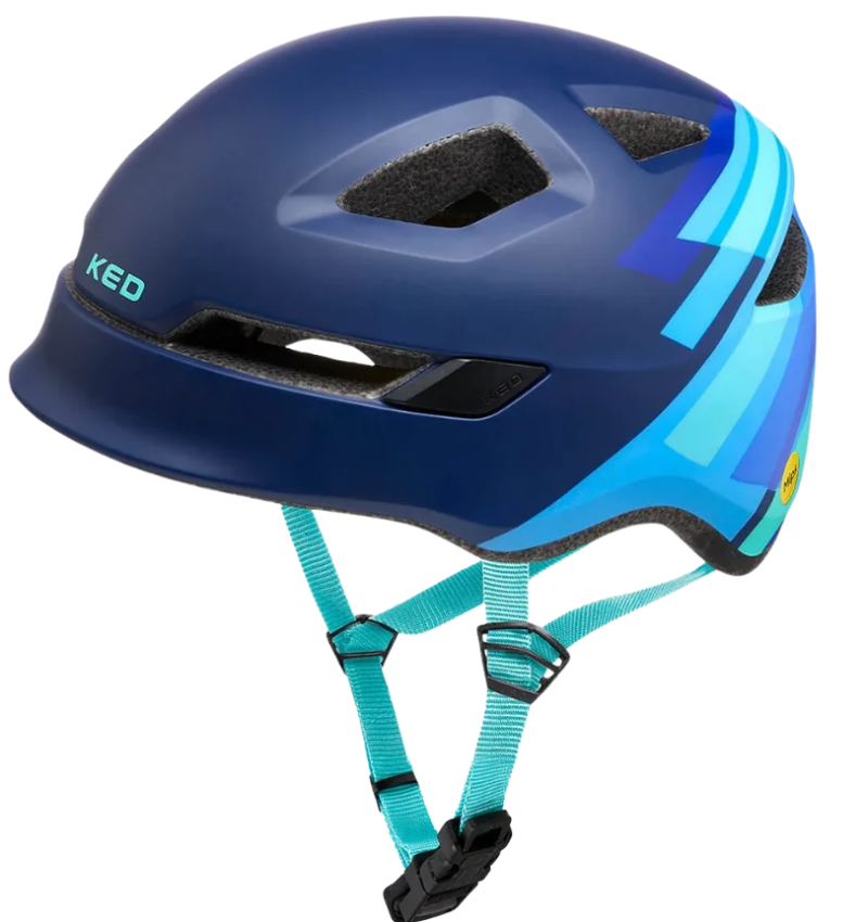 KED Pop Mips Børne Cykelhjelm, Blå, M (52-56cm)