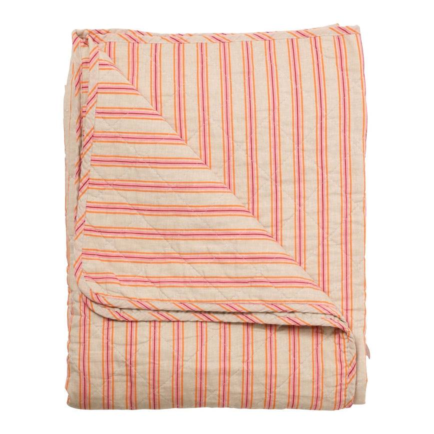 Ethnic plaid Sand og pink 140x180cm