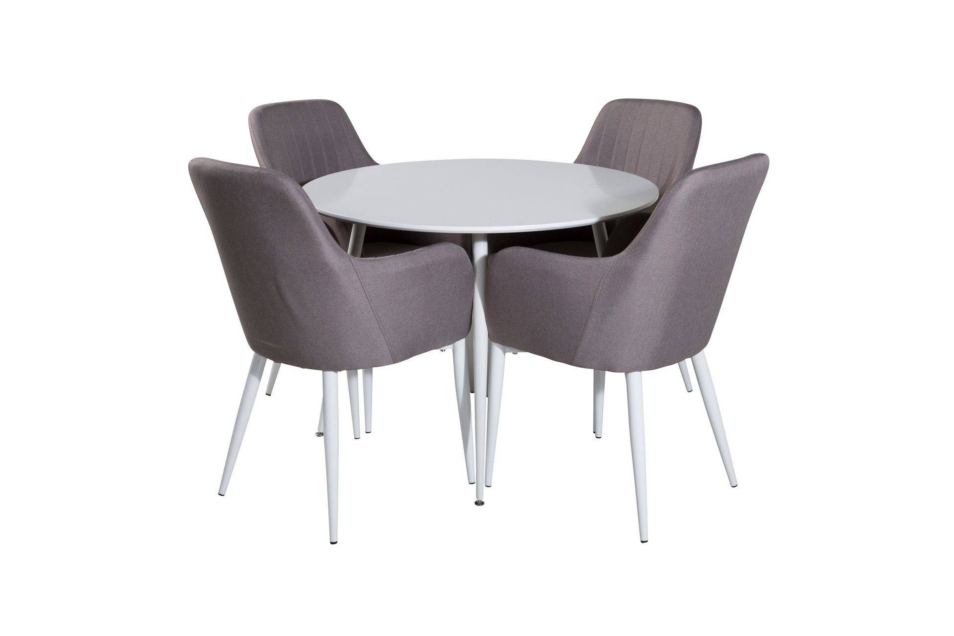 Plaza Matgrupp 100 cm Rund med 4 Comfort stolar - Grå Grå,Vit Venture Home