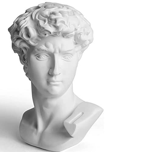 YiYFiT Harts Büste Statue Figurin, 15 cm (6") Grekisk mytologi David Büste Skulptur figur för hem Prydnad Kontorsbokhylla Inredning Skissövning DIY Konstpresent - David