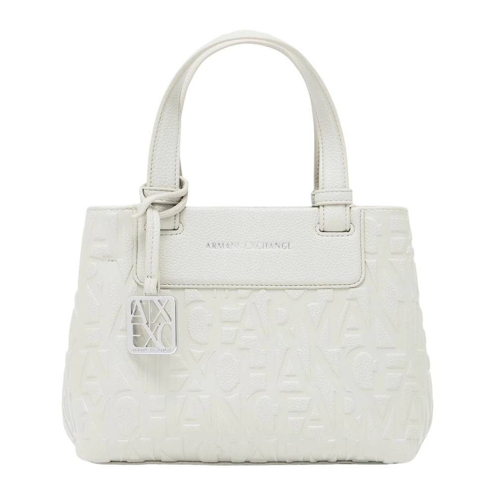Armani Exchange, Tasker , Dame, Hvid, ONE SIZE, Uld, Small Shopper Bag
