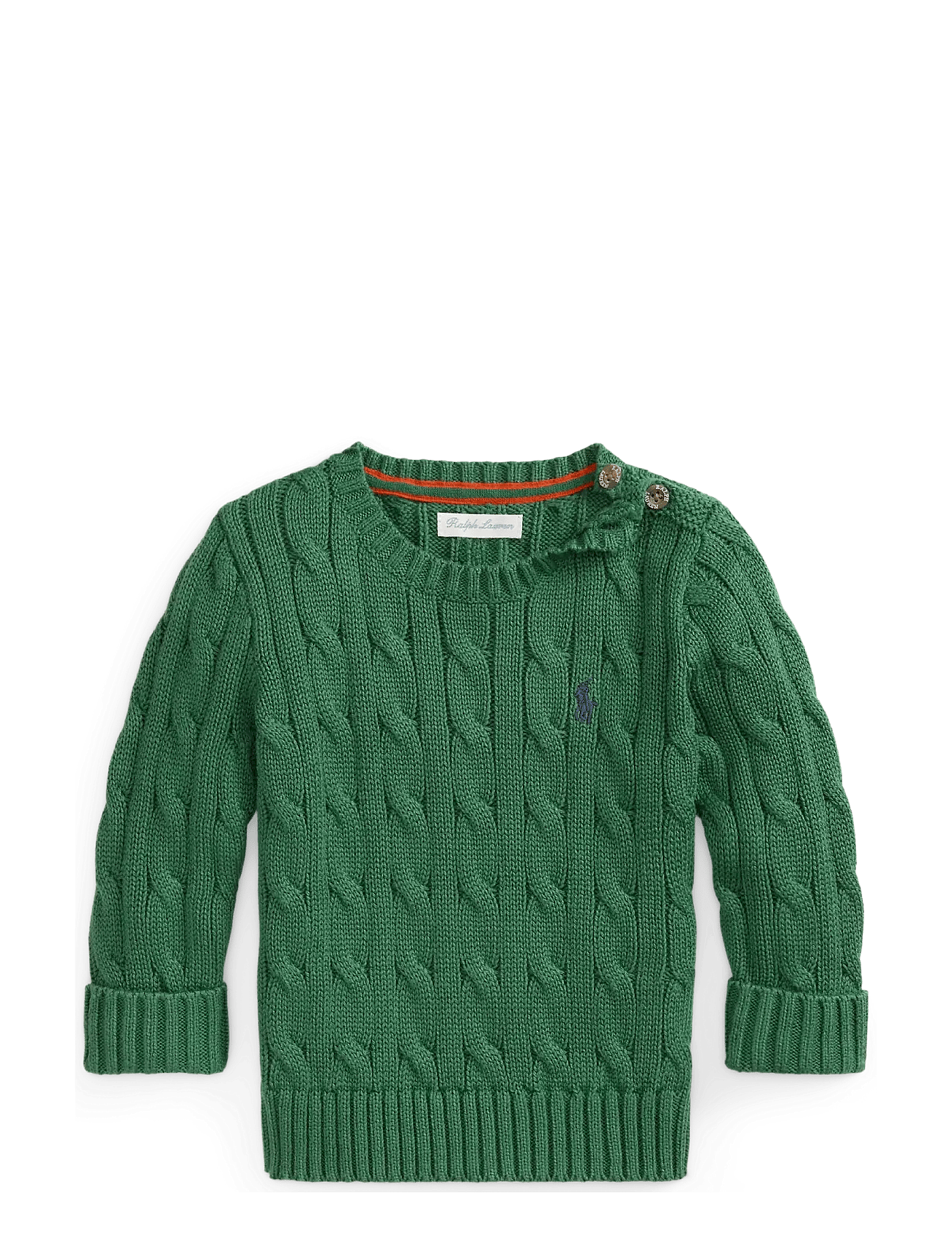 Ralph Lauren Baby Combed Cotton-Ls Cable Cn-Tp-Swt - Green - 75-79