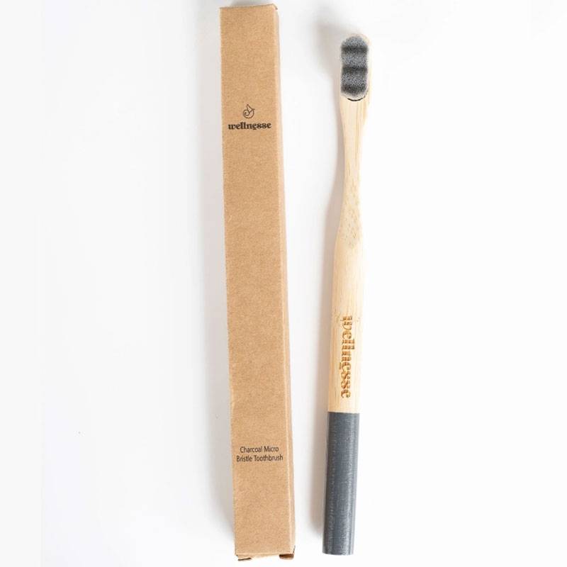WELLNESSE Charcoal Bambus Tandbørste Ultra Soft