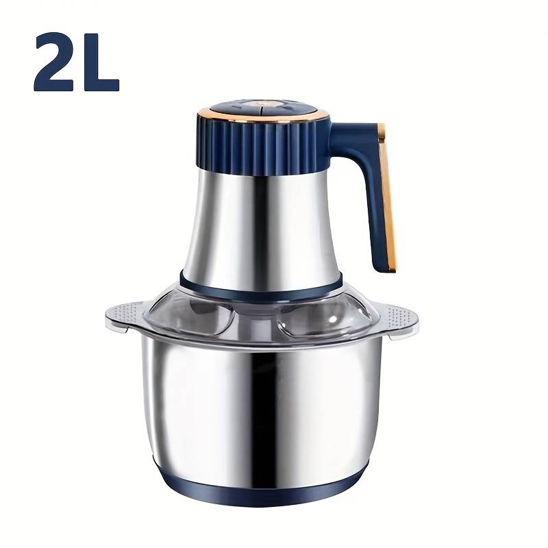 TEMU Electric Meat Grinder, Food Processor 2l/3l/5l Stainless Steel | 500w, 15000 Rpm, 304 Stainless Steel Body, Europe Plug, Ideal For Chopping Meat, Vegetables, Fruits, Nuts