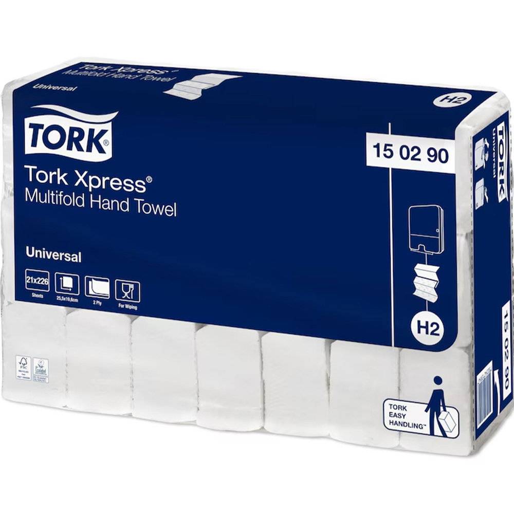 Tork Xpress håndklædeark hvid H2 2Lag