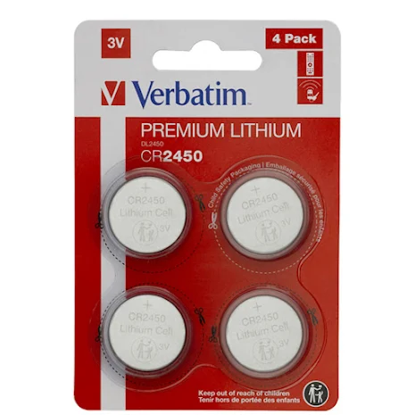 Lithiumbatteri 3V : Antal per paket - 4 st, Typ - 3V 2450 CR