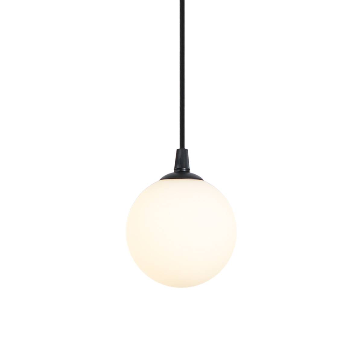 Moderne pendellampe sort med hvidt glas til skinnesystem 1-faset - Slimline Eira