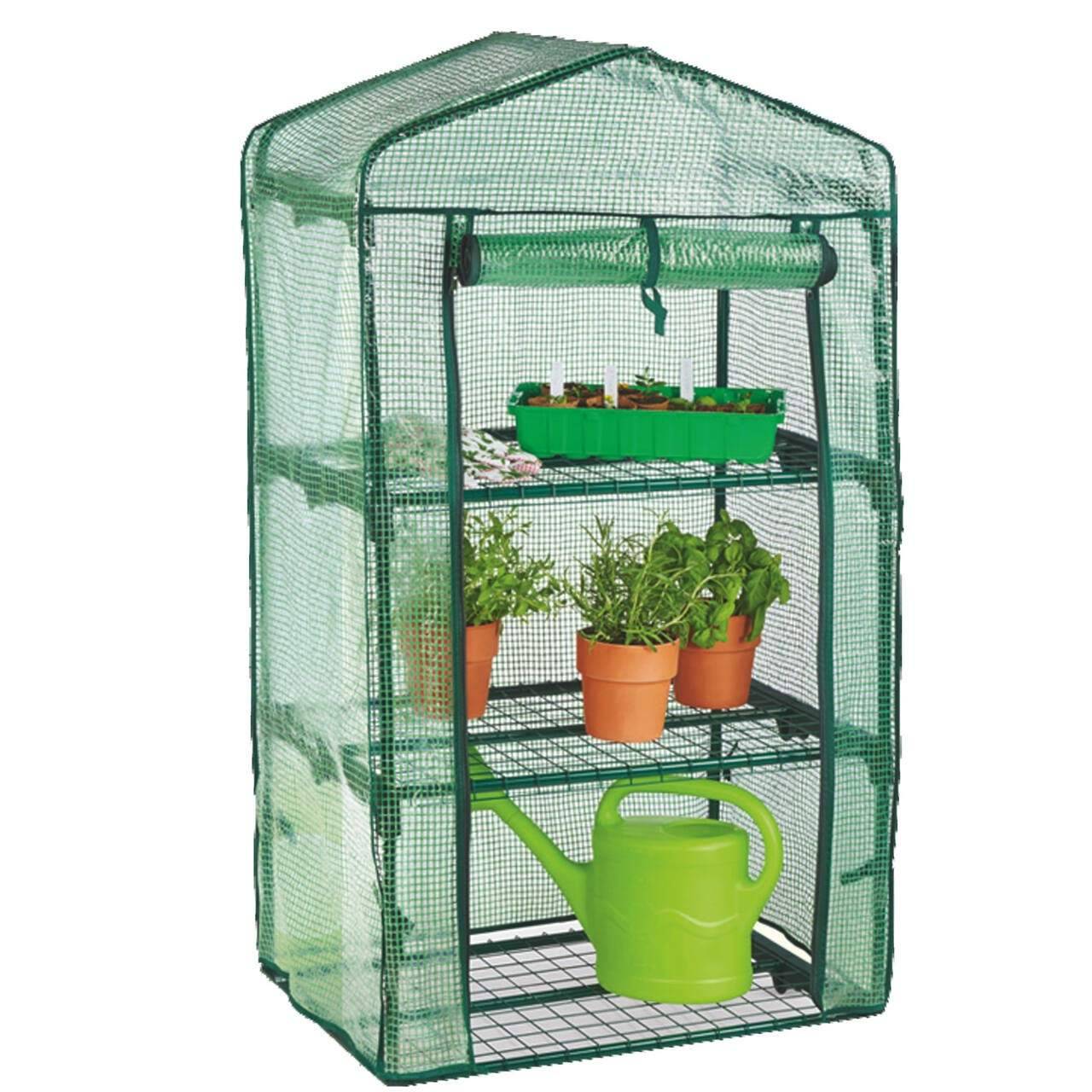 Trädgårdsväxthus med tre hyllplan 69x49x125 5245