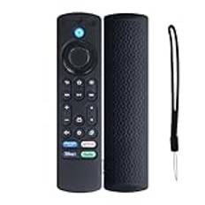 Silikonfodral skyddande fodral för Fire TV 4K stick max fjärrkontroll fodral för Fire TV 4K stick max fjärrkontroll skydd (svart)