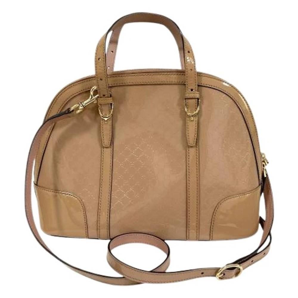 Gucci Vintage Pre-owned Micro GG Patent 2way Håndtaske - Vintage - Dame - Beige - ONE SIZE - Uld