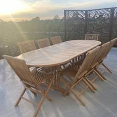 Utdragbart matbord i teak 180240 cm med butterfly-funktion | Värmdö
