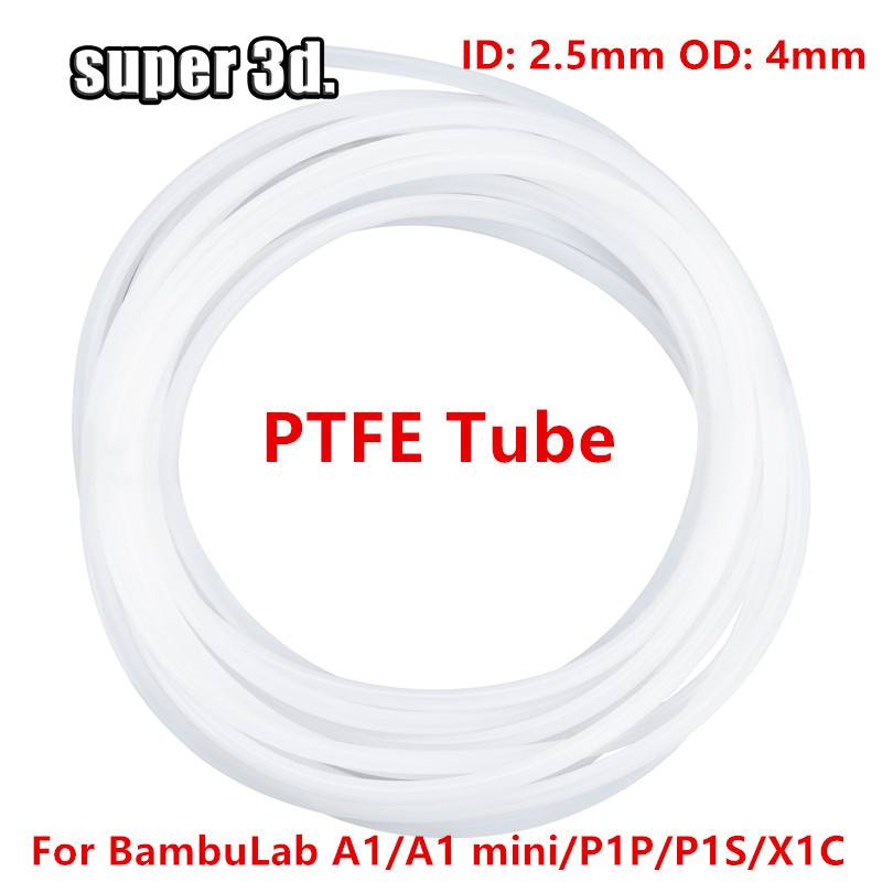 1/2/50M Bambu Lab PTFE Tube ID 2.5mm OD 4mm P1P AMS A1 Mini Teflonto Pipe 1.75mm For 3D Printer BambuLab A1/A1 Mini/P1P/P1S/X1C