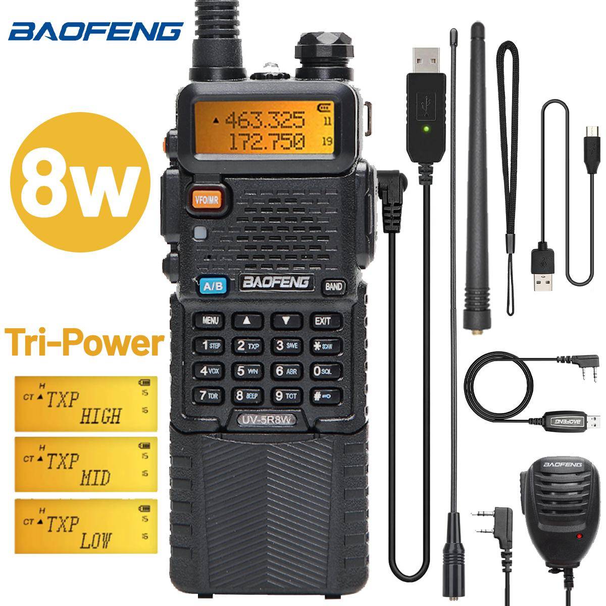 Baofeng UV-5R 8W 3800 Walkie-talkie Tri-effekt Dubbelband VHF UHF Bärbar Långräckvidd Högeffekt Handhållen CB Ham Tvåvägsradio