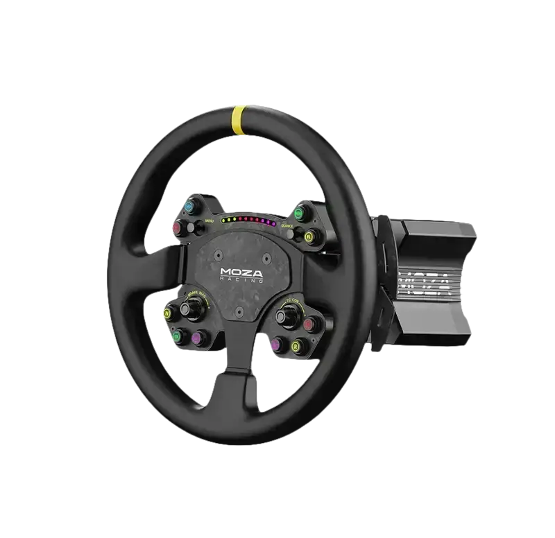 MOZA Racing R9 Direct Drive Wheel Base – V3 + RS V2 Steering Wheel Leather - Bundle