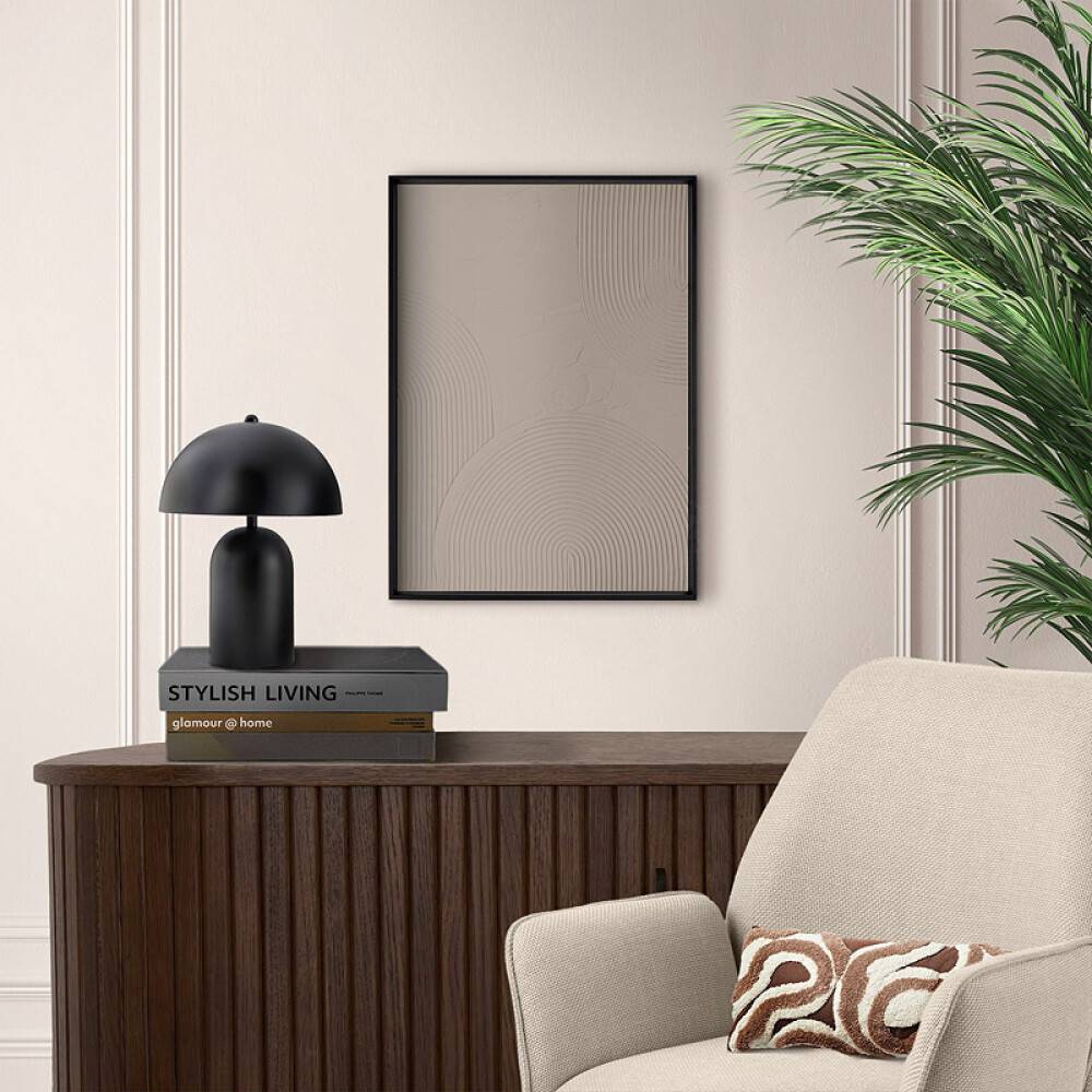 TAVLA REINDERS THIN COMB SVART RAM 30X40CM TAUPE