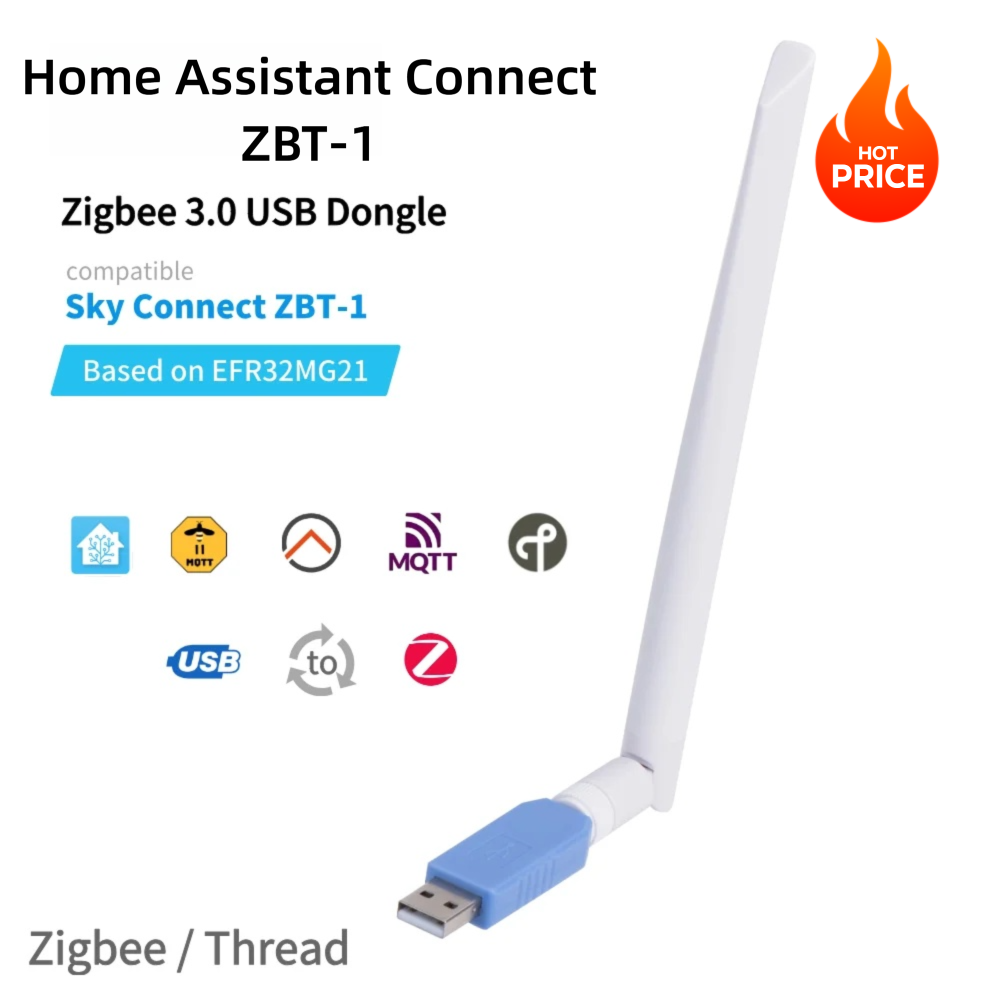 Home Assistant Connect ZBT-1 USB Stick Zigbee 3.0 Dongle Compatible with Sky Connect ZHA Z2M OpenThread/Matter for Smart Home