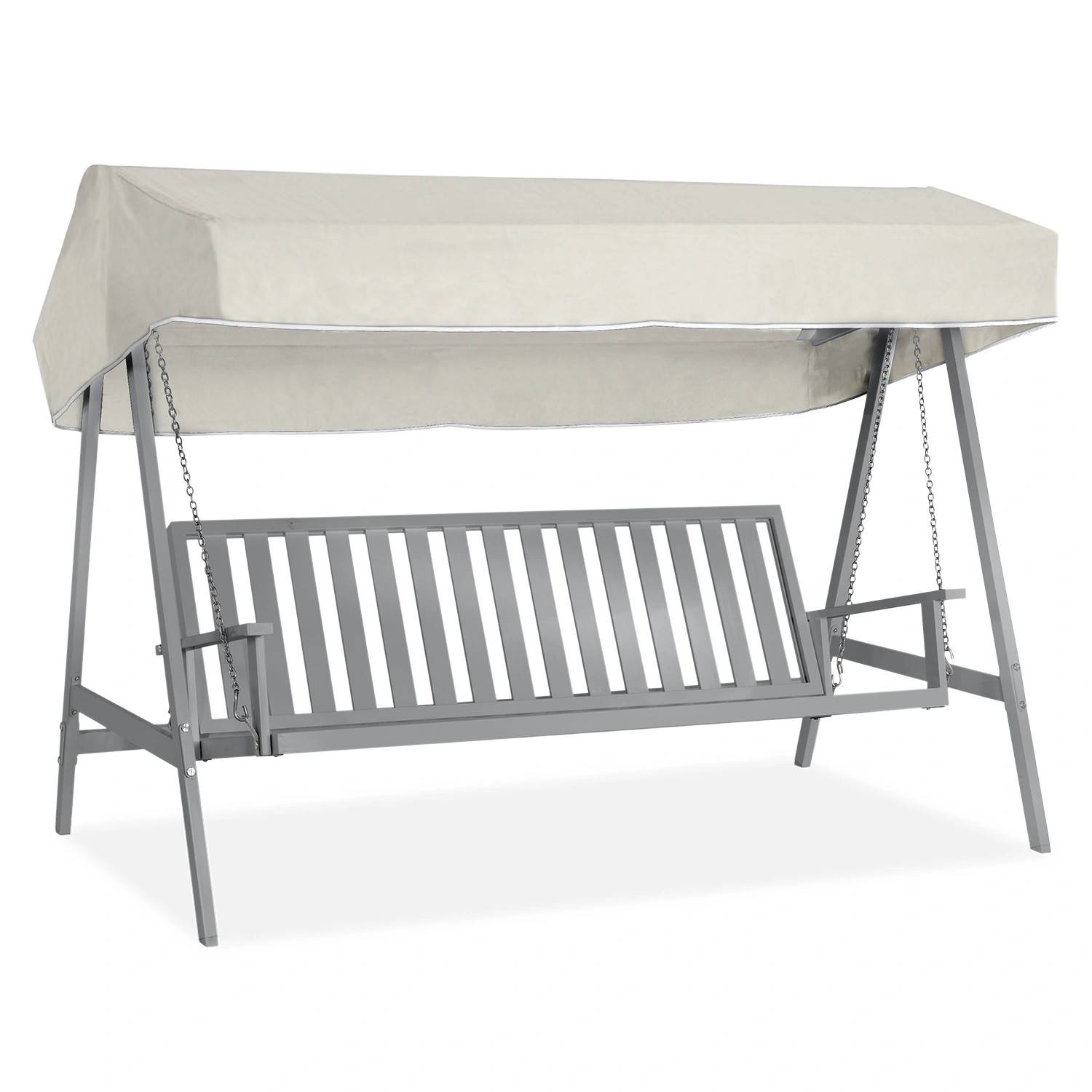 Hammock 02 grå aluminium - med tak - Grå