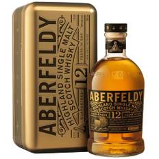 Aberfeldy 12 Jahre alter Highland Scotch Single Malt Whisky in goldener Geschenkdose, im Eichenfass gereift, Noten von Honig, Früchten, Gewürzen, Vanille & ein Hauch Rauch, 40% Vol., 70 cl/700 ml