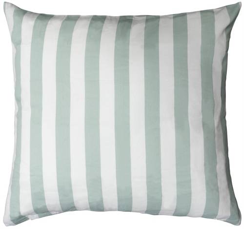 Pudebetræk 60x63 cm - 100% bomuldssatin - Nordic Stripe - Mint farvet striber.