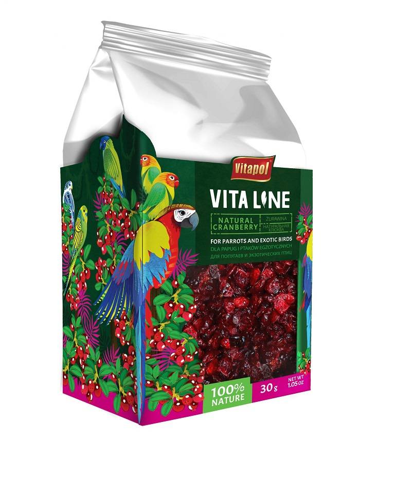VITAPOL Tranbär för papegojor och exotiska fåglar 30g