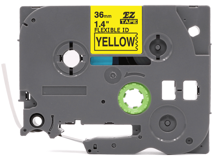 Brother TZeFX661 Tape sort tekst på gul tape Fleksibel 36mm x 8m Uoriginal