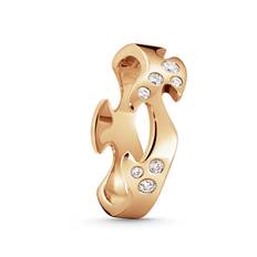 Georg Jensen Fusion midterring 1368C, 18 kt. rosaguld med 8 diamanter - Str. 50