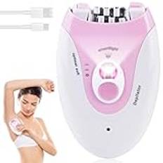 Epilator, 2-i-1 trådlös elektrisk epilator ansiktsepilator kvinnor, epilator med LED-ljus 2-växlad justerbar epilator ansiktsepilatorer kvinnor för kvinnor, ansikte, kropp, bikini, ben