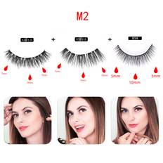 Mix 3 Pairs Magnetic Eyelashes with 5 Magnets, Magnetic Eyeliner and Tweezer - M2