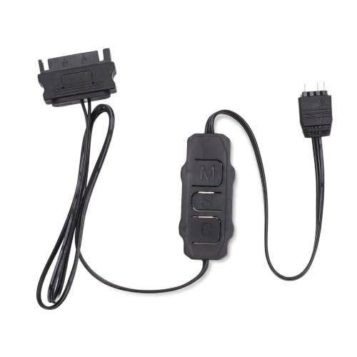 ARGB Controller 5V 3Pin SATA Strömförsörjning ARGB Light Stripe Remote Controller, ARGB PC Fans Controller Kit för PC Rainbow LED Strip, Computer ARGB Fans (Svart)