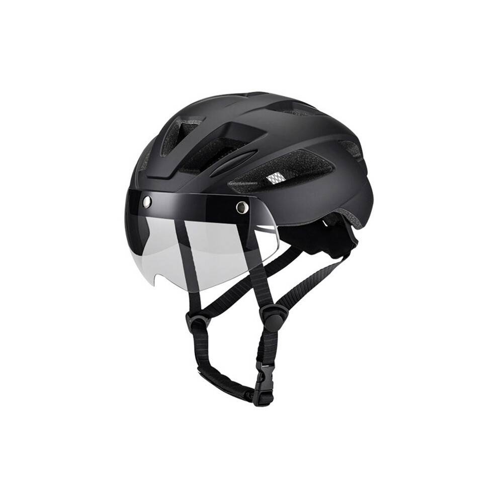 Adult Bike Helmet, Light Microshell, Men Women, Fit Adjustment Suggested with Windscreen Fit 57-62cm for Cycling Black