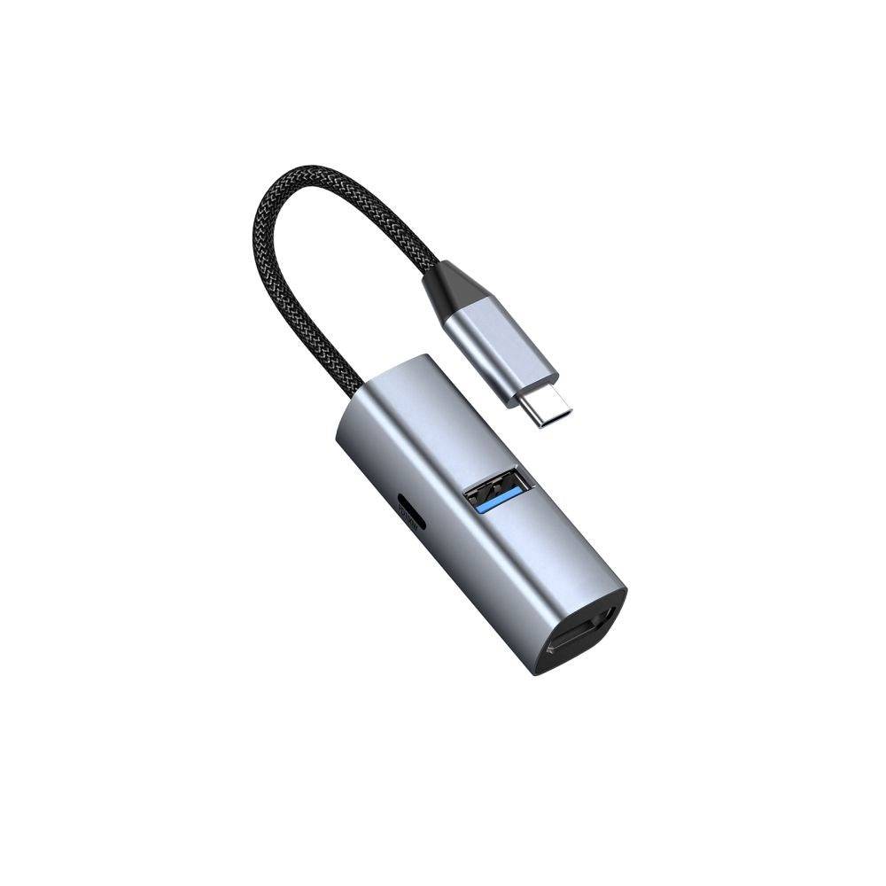 Mobile Origin 3-i-1 USB-C Hub - USB-A / USB-C / HDMI - Grå