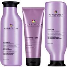 Pureology Hydrate Shampoo, Conditioner and Soft Mask, Moisturising Bundle for Dry Hair, Sulphate Free for a Gentle Cleanse
