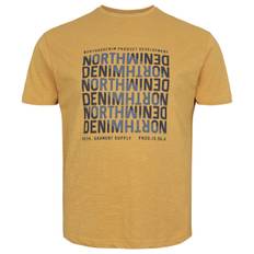 North 56Denim T-shirt med print – Gul (Big)