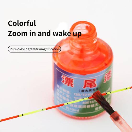 10ml Flytande Färg Slät Fluorescerande Iögonfallande Vattenresistent Flötesstjärtfärg för Fiske orange