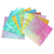 Milisten 100 ark glänsande origami-papper – 10 färger kvadratiskt skimrande papper origami-papper dekorationspapper kvadratiskt glittrande papper för pysselprojekt för barn