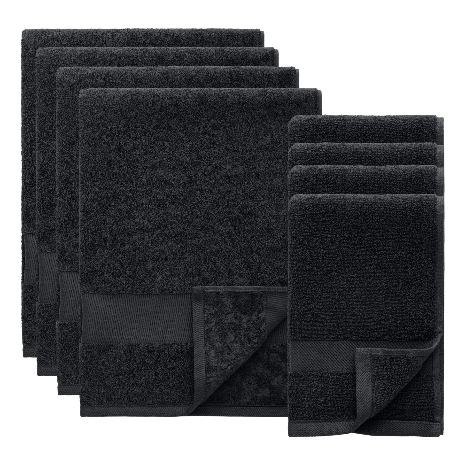 Decotique Alva Handduksset 50x70 + 70x140 Cm 8-pack Mörkblå - Handdukar & Badlakan Bomull Mörkblå - 430646(X2)+430649(X2)