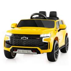 Chevrolet elbil til børn med 2,4G fjernbetjening & Suspension & lys & Musik børnebil gul