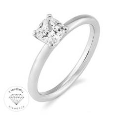 Cushion Cut Solitaire ring i hvidguld med lab-grown diamant - 14 Karat / 0.50 ct lab-grown diamant