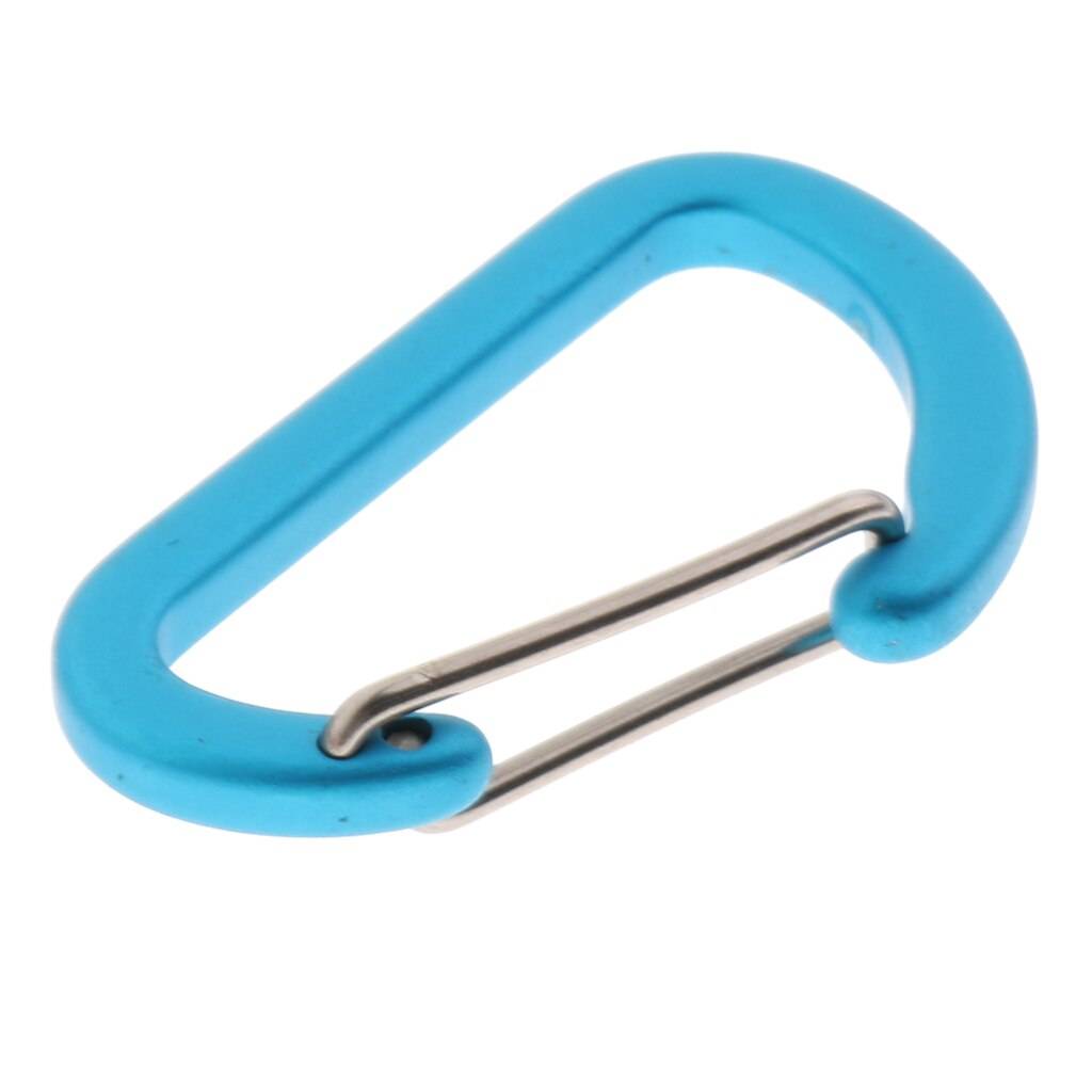 Mini Aluminium D Karbinhake 4mm - Frostat ljusblått