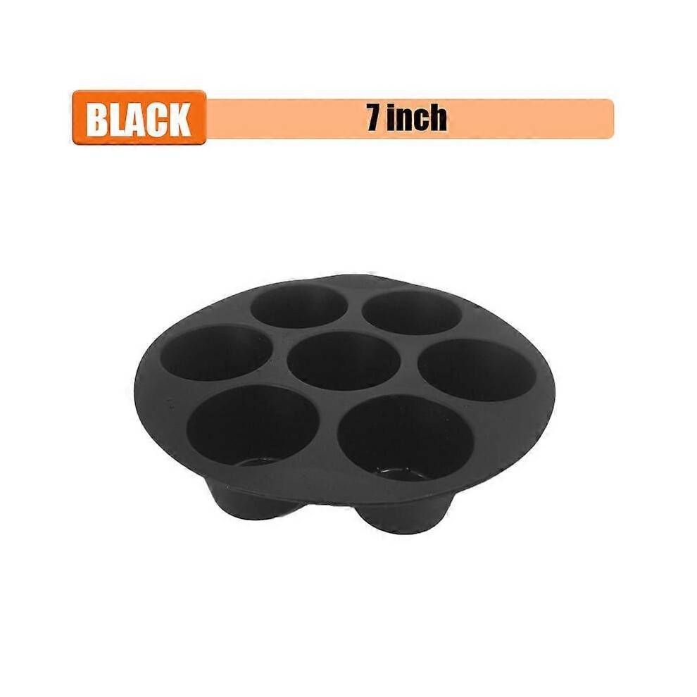 (7 inch) 7 Even Cake Cups Air Fryer Accessories Round Muffin Cup Mold Microwave Oven Baking Mold Baking Tray Cake Pan Baking Bakeware Mat