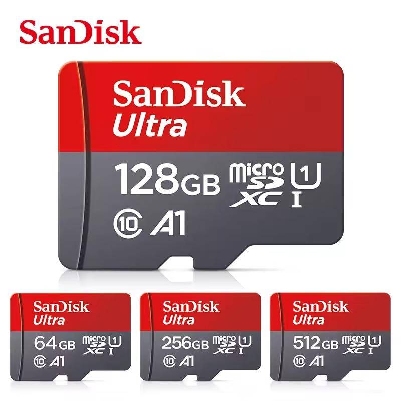 SanDisk Ultra microsd 128GB 32GB 64GB 256GB 512GB A1 Micro SD-kort SD TF Flash-kort Minneskort Klass 10 för Telefon